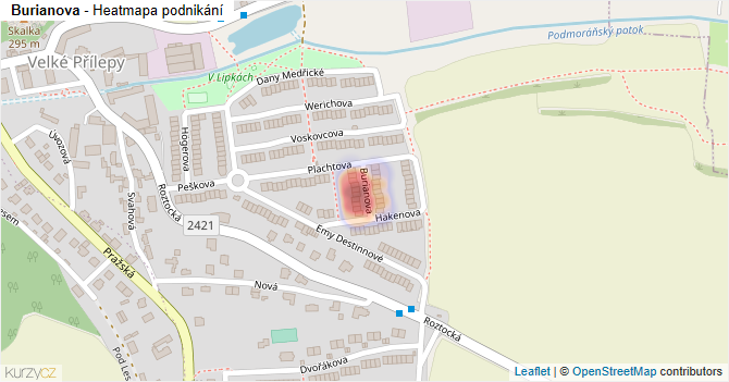 Burianova - mapa podnikání