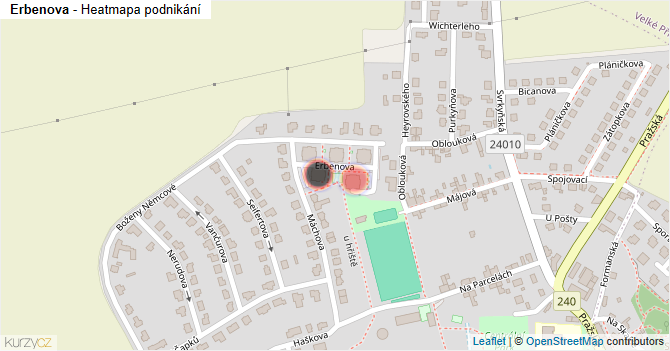 Erbenova - mapa podnikání