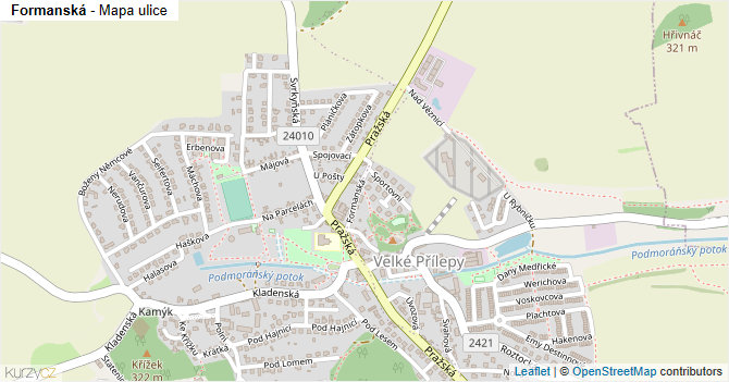 Formanská - mapa ulice