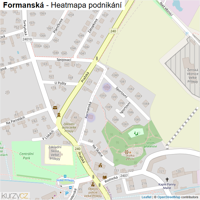 Mapa Formanská - Firmy v ulici.