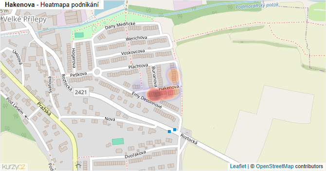 Hakenova - mapa podnikání