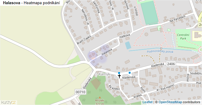 Halasova - mapa podnikání