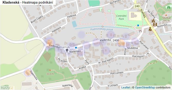 Kladenská - mapa podnikání
