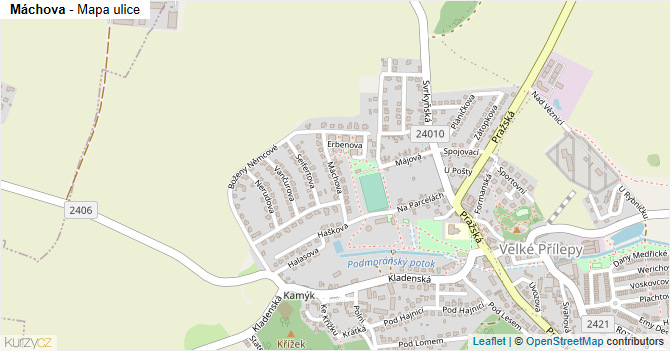 Máchova - mapa ulice