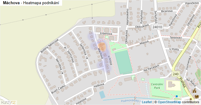Máchova - mapa podnikání