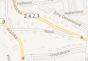 Nová v obci Velké Přílepy - mapa ulice