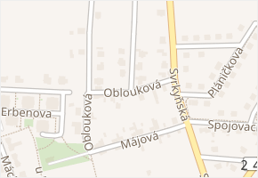 Oblouková v obci Velké Přílepy - mapa ulice