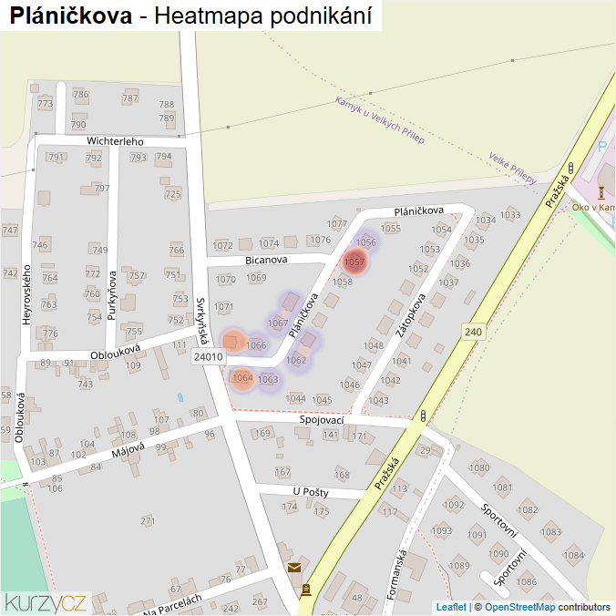 Mapa Pláničkova - Firmy v ulici.