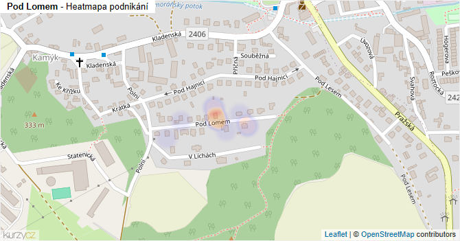 Pod Lomem - mapa podnikání