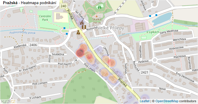 Pražská - mapa podnikání