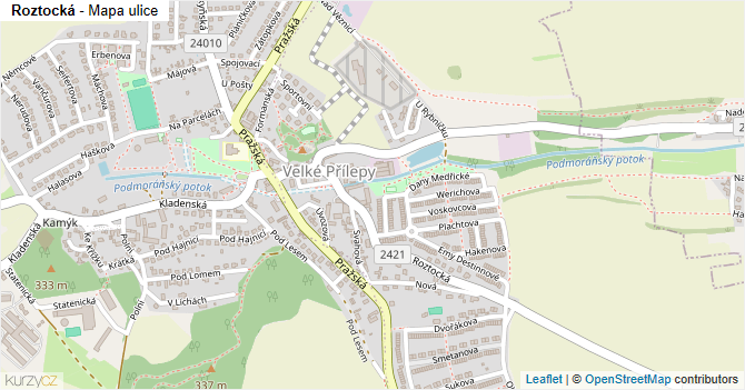 Roztocká - mapa ulice