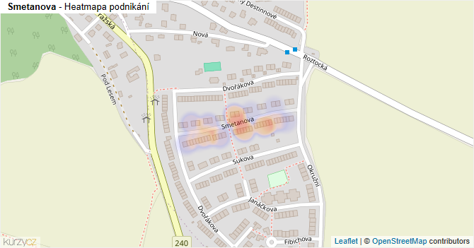 Smetanova - mapa podnikání