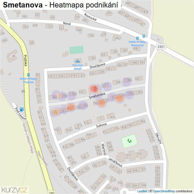 Mapa Smetanova - Firmy v ulici.