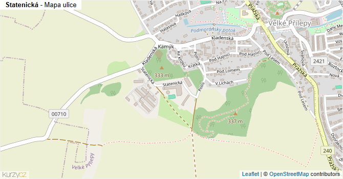 Statenická - mapa ulice