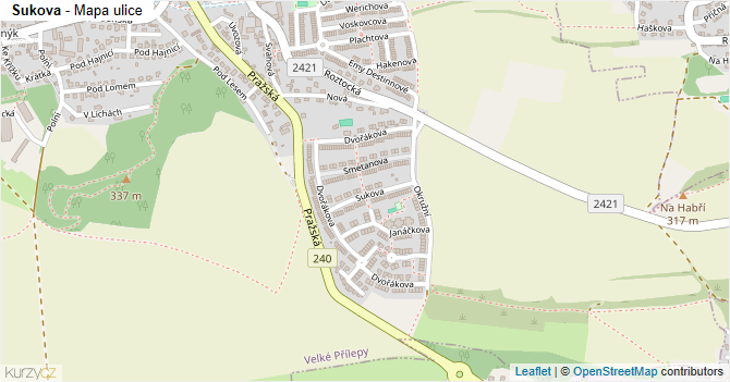 Sukova - mapa ulice