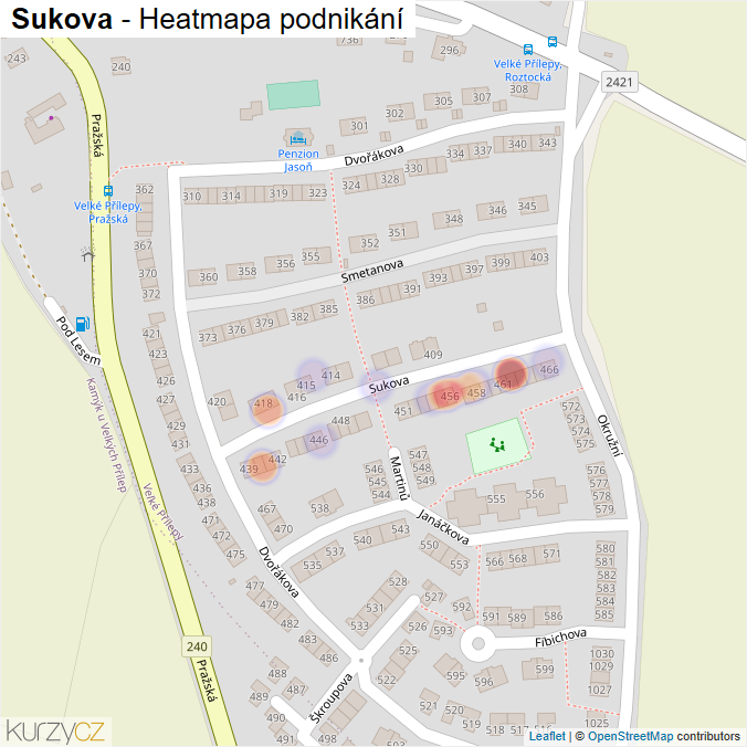 Mapa Sukova - Firmy v ulici.
