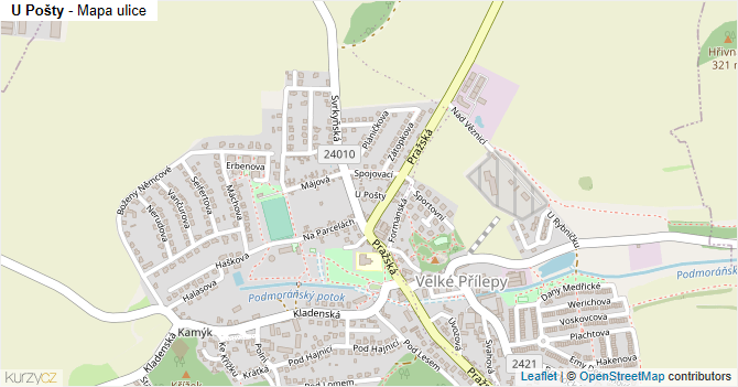 U Pošty - mapa ulice
