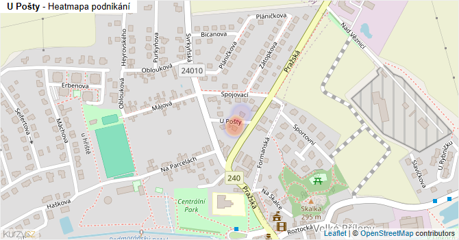 U Pošty - mapa podnikání
