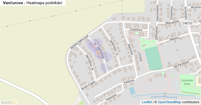 Vančurova - mapa podnikání