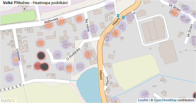 Velké Přítočno - mapa podnikání