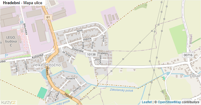 Hradební - mapa ulice