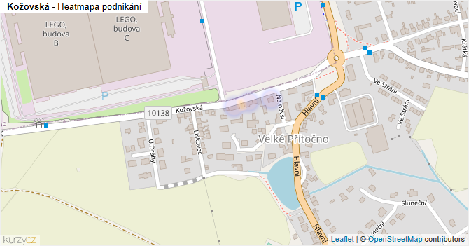 Kožovská - mapa podnikání