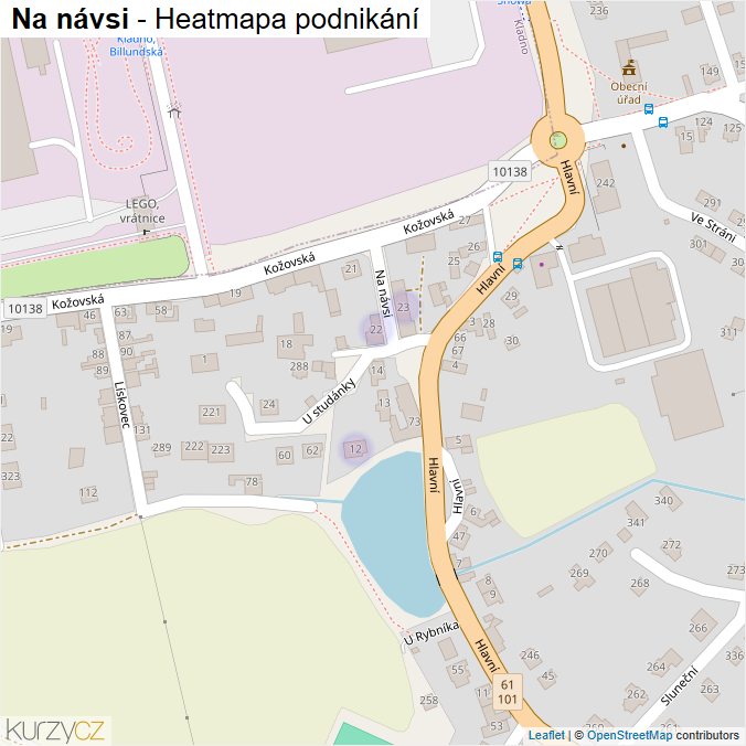 Mapa Na návsi - Firmy v ulici.
