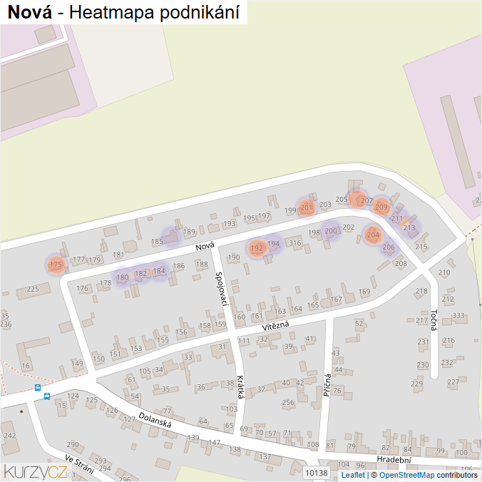 Mapa Nová - Firmy v ulici.