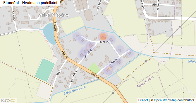 Sluneční - mapa podnikání