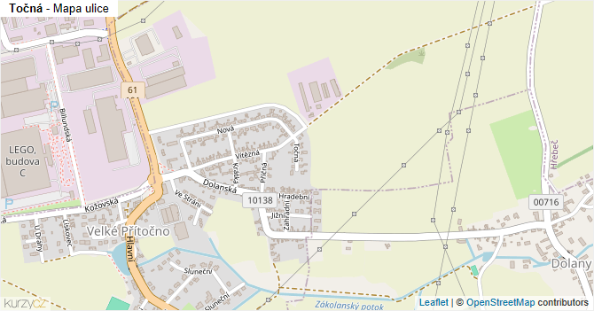 Točná - mapa ulice