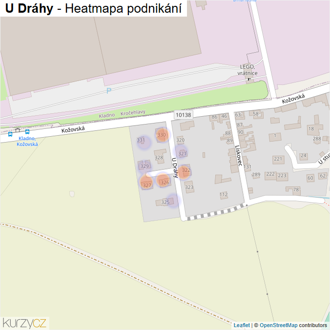 Mapa U Dráhy - Firmy v ulici.
