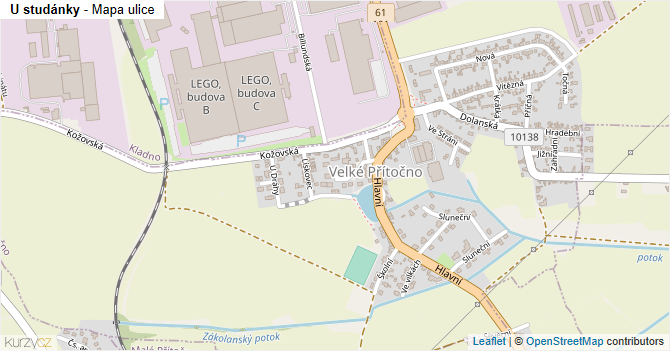 U studánky - mapa ulice
