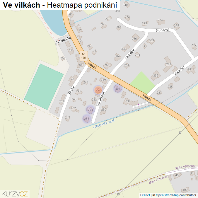 Mapa Ve vilkách - Firmy v ulici.