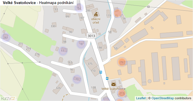 Velké Svatoňovice - mapa podnikání