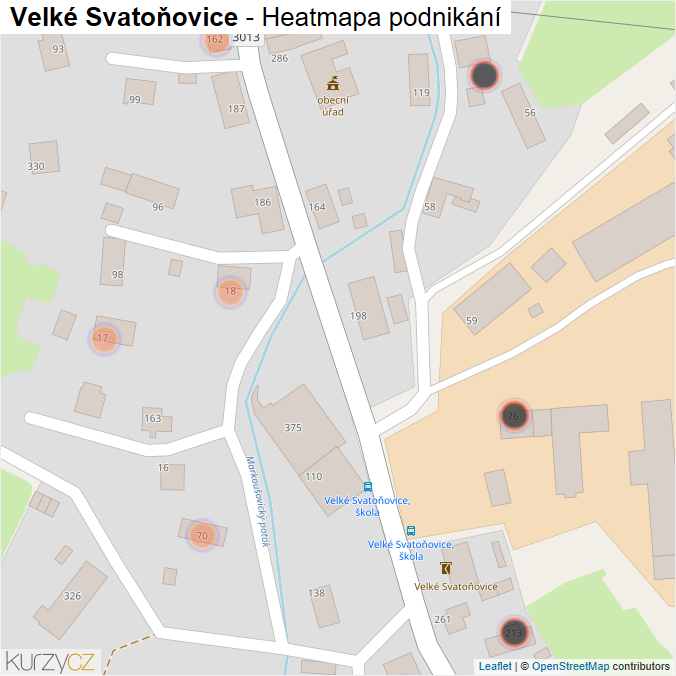 Mapa Velké Svatoňovice - Firmy v obci.
