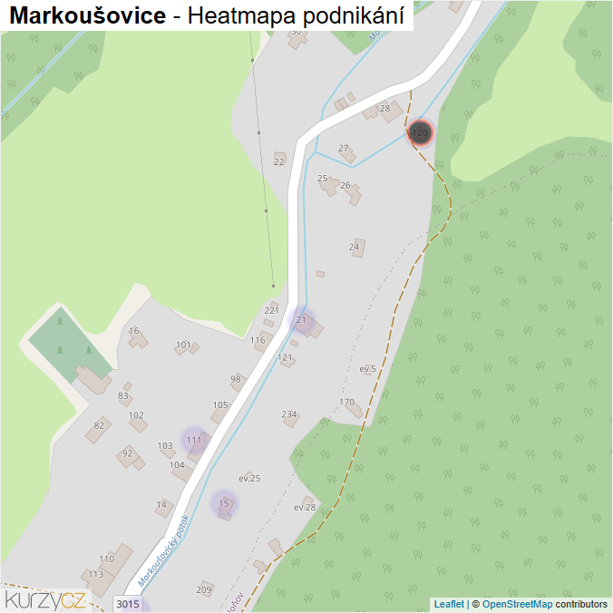 Mapa Markoušovice - Firmy v části obce.