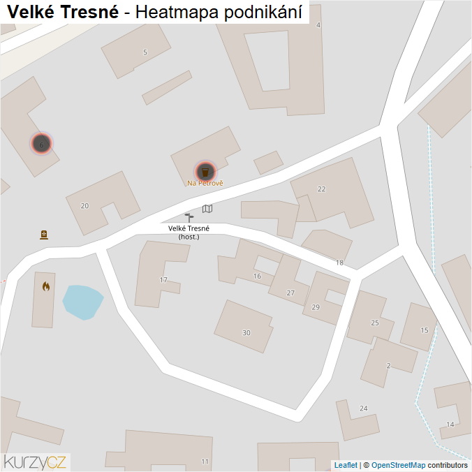 Mapa Velké Tresné - Firmy v obci.