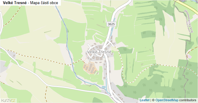 Velké Tresné - mapa části obce