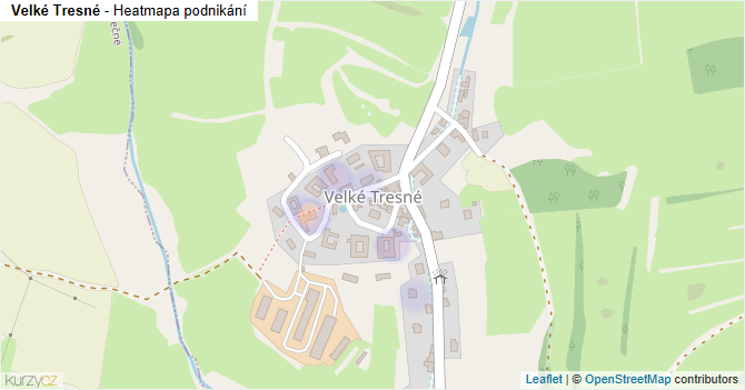 Velké Tresné - mapa podnikání