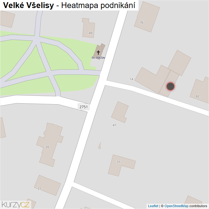 Mapa Velké Všelisy - Firmy v obci.