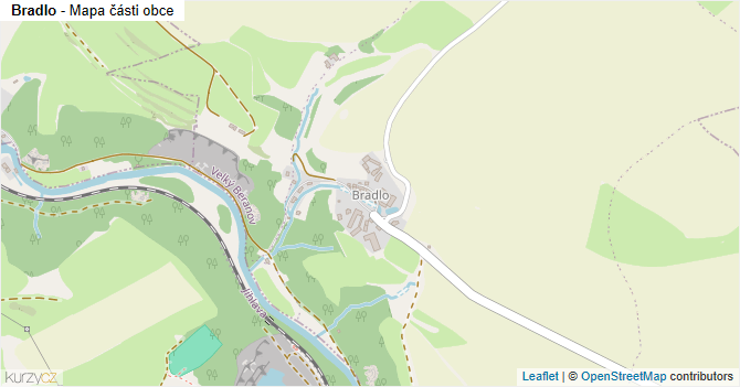Bradlo - mapa části obce