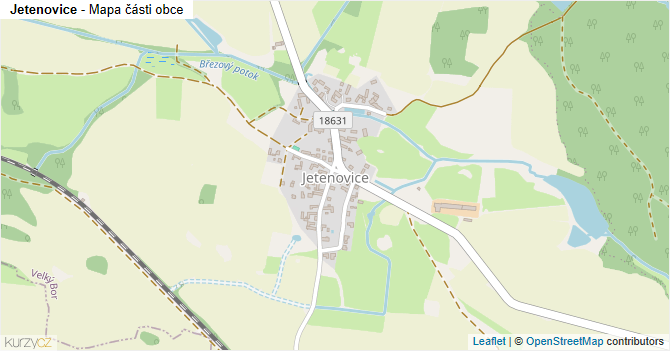 Jetenovice - mapa části obce