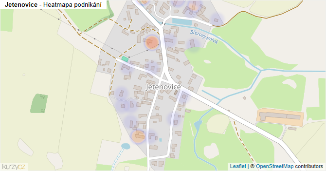 Jetenovice - mapa podnikání