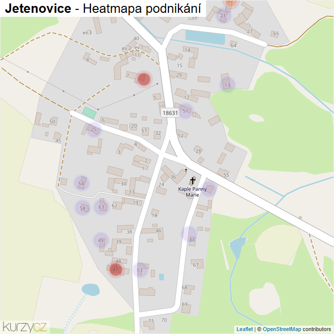 Mapa Jetenovice - Firmy v části obce.