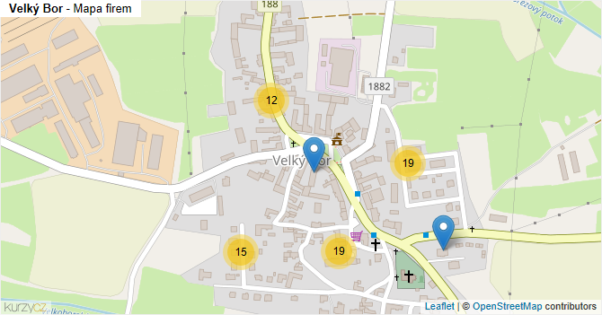 Velký Bor - mapa firem