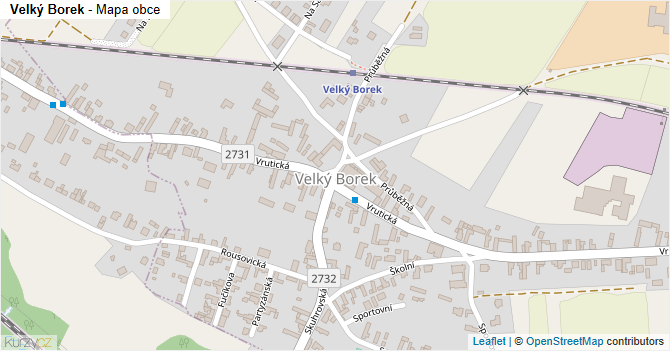 Velký Borek - mapa obce