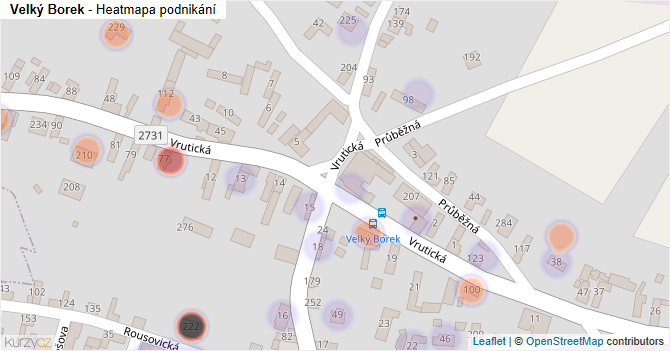 Velký Borek - mapa podnikání