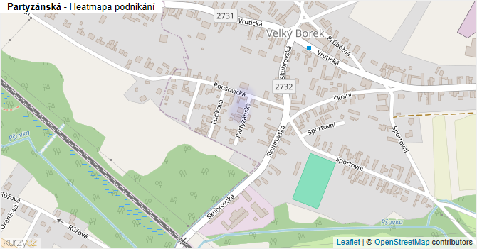 Partyzánská - mapa podnikání