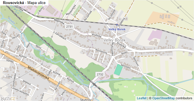 Rousovická - mapa ulice
