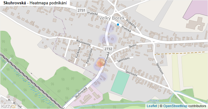 Skuhrovská - mapa podnikání